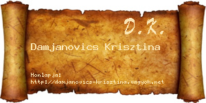 Damjanovics Krisztina névjegykártya